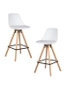 Набор 2 шт Стул полубарный RONNI, ножки светлый бук, белый (ZL-W-02)