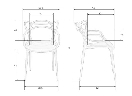 Набор 4 шт Стул обеденный MASTERS, кирпичный (R-05)