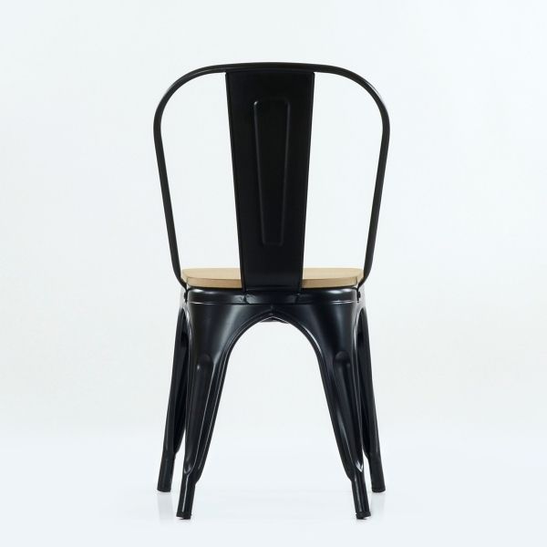 Стул Tolix style Wood черный