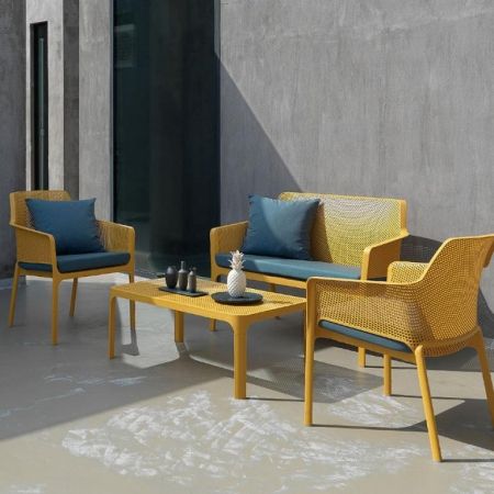 Диван пластиковый Net Bench желтый