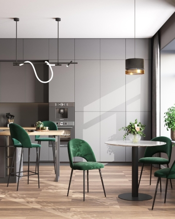 Стул барный Меган велюр зеленый