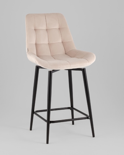 Стул полубарный Флекс с поворотным механизмом велюр бежевый