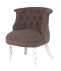 Кресло Бархат эмаль белая, RS 08 серо-коричневый
