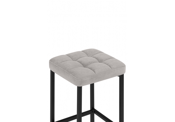 Барный стул Лофт серый (катания сильвер), черный