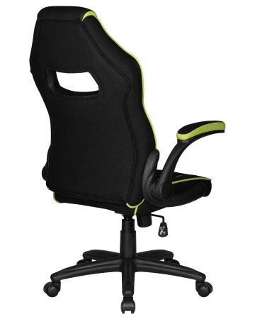 Кресло игровое RICK черно-зеленая ткань