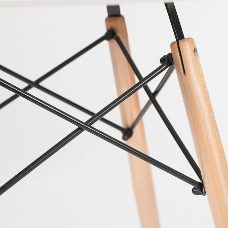 Стол CINDY NEXT (80-MDF) металл, мдф, бук, D80х75 см, белый, натуральный