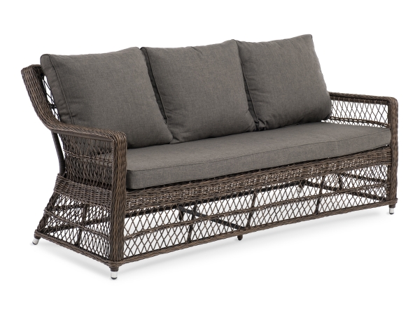 "Гранд Латте" диван трехместный из искусственного ротанга, цвет коричневый