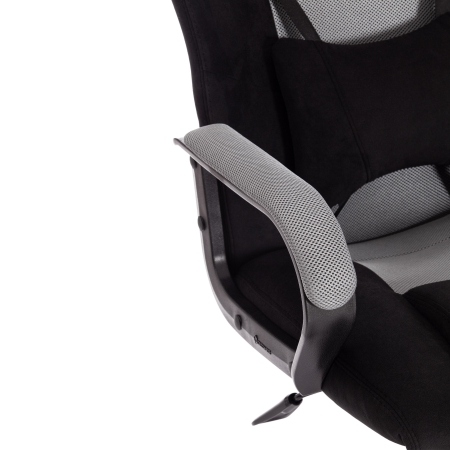 Кресло DRIVER флок и ткань, черный и серый