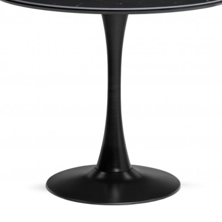 Керамический стол Тулип 90х74 черный мрамор, черный