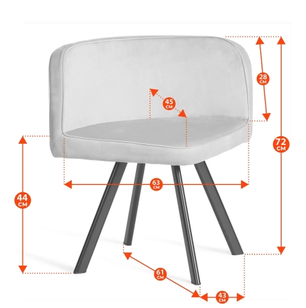 Комплект (стол, 4 стула) QUADRON (mod. PT14) темно-серый