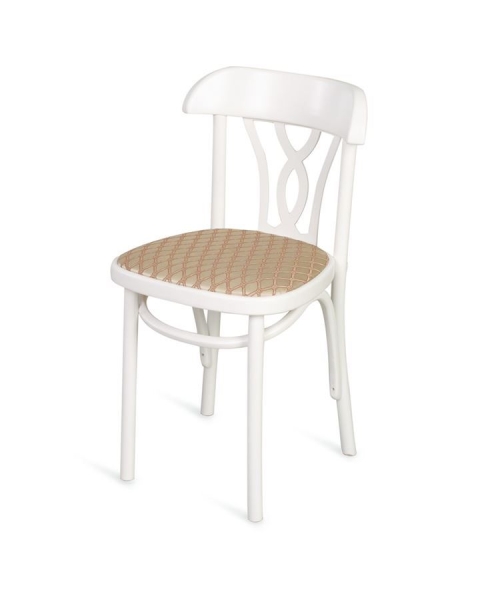 Стул "Астра Восьмерка" белая эмаль с мягким сиденьем из ткани