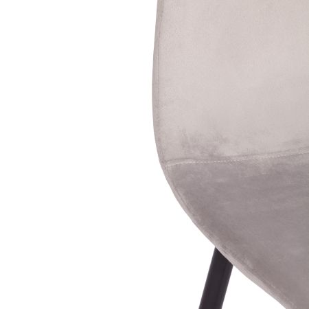 Стул BREEZE (mod. 4724) вельвет и металл, 44х53х87 см, светло-серый и черный
