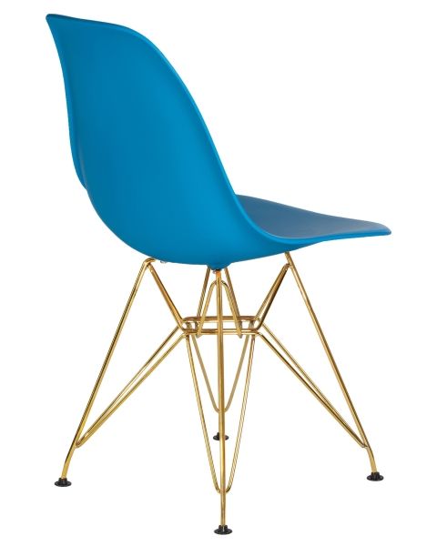 Стул обеденный DSR ножки золотые, голубой BE-02
