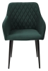 Стул BRANDY-X зеленый #19 велюр, черный каркас