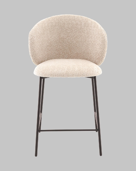 Стул полубарный Блейз букле капучино, каркас серо-коричневый