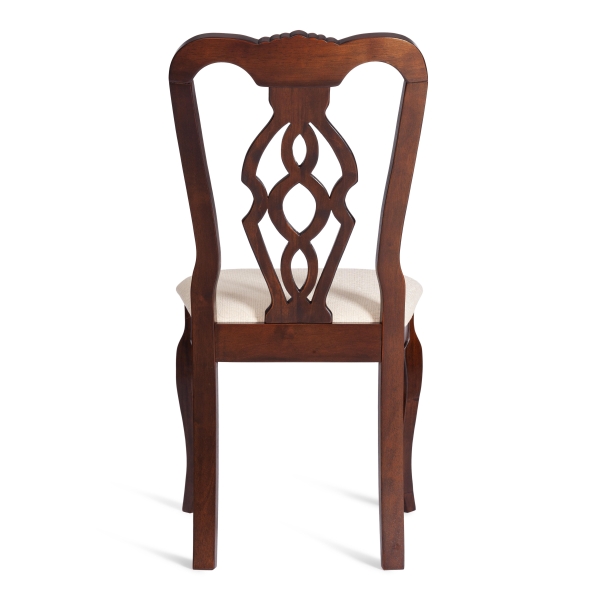 Стул Афродита (Aphrodite) дерево гевея, 46х54х99 см, капучино, ткань кремовая с рисунком (А04)