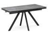 Керамический стол Вилли 140(200)х80 серый мрамор, черный