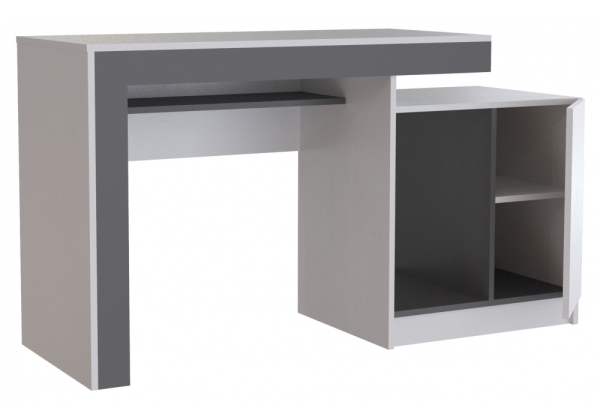 Компьютерный стол Модена белый, графит