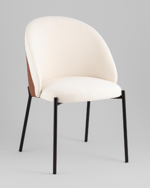 Стул обеденный Adelinde бежевый с коричневой экокожей