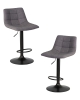 Набор 2 шт Стул барный TAILOR BLACK, серая ткань (188-55)