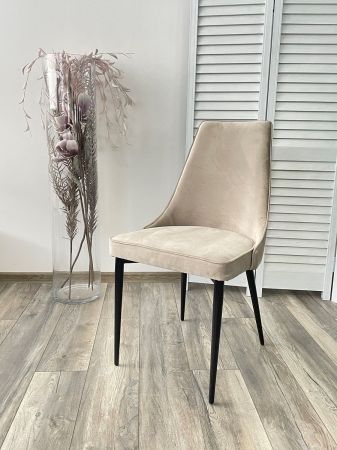Стул NEPAL-P латте #25 велюр, черный каркас