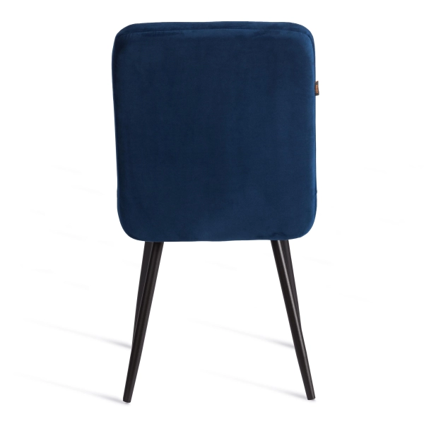 Стул обеденный Medeo синий, велюр и металл, мягкое сиденье, без подлокотников