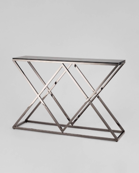 Консоль ИНСИГНИЯ 115*30 сталь темный хром стекло дым