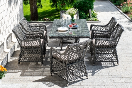 "Латте" плетеное кресло из искусственного ротанга, графит