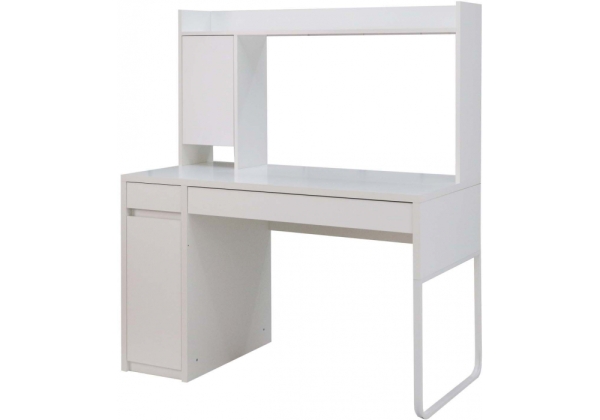 Компьютерный стол Сити-12 белый шелк