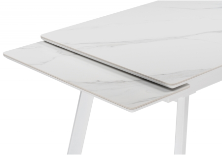 Керамический стол Норман 140(200)х80 белый мрамор alpin white, snow white, белый