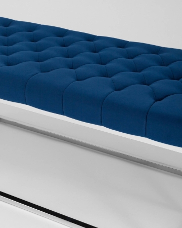 Банкетка ИНСИГНИЯ велюр синий, сталь серебро