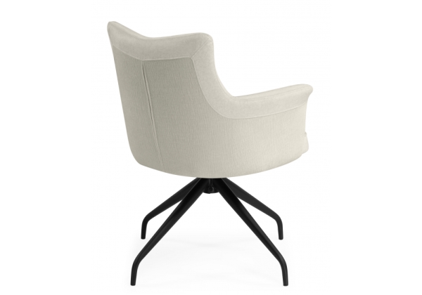 Стул на металлокаркасе Kaser 360 крутящийся слоновая кость, черный