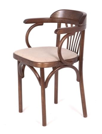 Деревянный стул Венский темный тон с мягким сиденьем из ткани RS 16