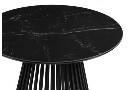 Керамический стол Нэнси 90х90х75 черный мрамор, черный