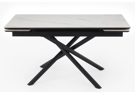 Керамический стол Мэриан 140(200)х80 snow alpin white, черный