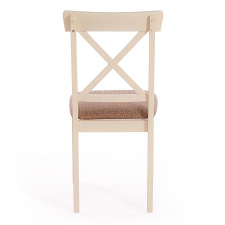 Стул Гольфи Джуниор (Golfi Junior) дерево гевея, 45*51*94, слоновая кость, ткань коричневый, золотой (1505-9)