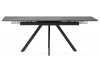 Керамический стол Вилли 140(200)х80 серый мрамор, черный