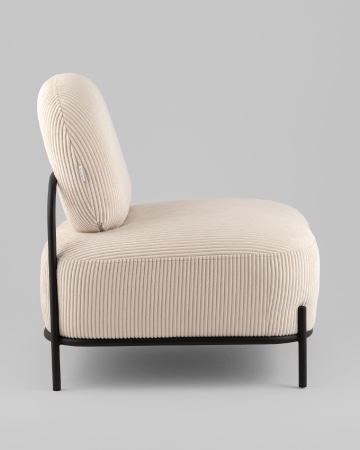 Кресло Стоун велюр рельефный молочный