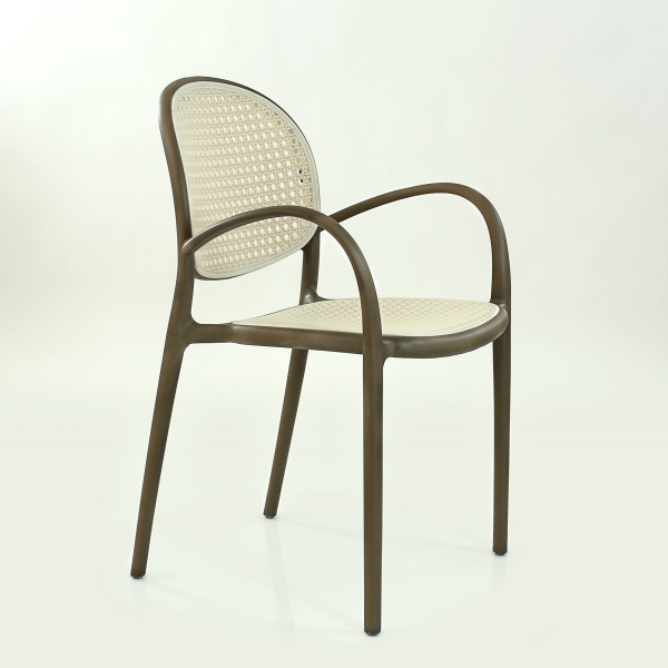 Кресло N-70 цвет кофейный с белой сеткой