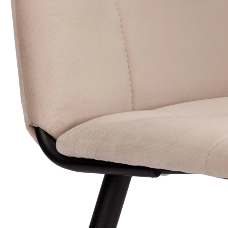 Стул обеденный Asti молочный, велюр и металл, мягкое сиденье, без подлокотников