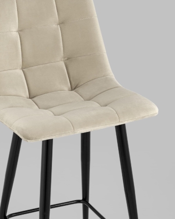 Стул полубарный Джанго велюр бежевый высота сиденья 60 см