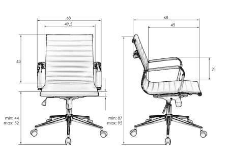 Набор 2 шт Офисное кресло для руководителей CLAYTON черный