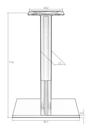 Подстолье обеденное VALENTINO золотое основание