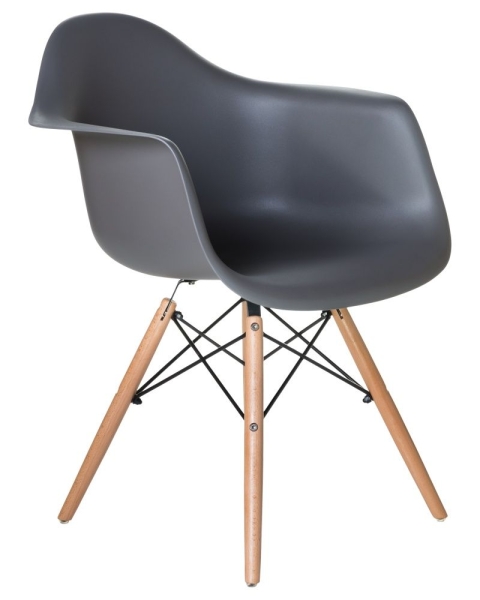 Стул обеденный DAW ножки светлый бук сиденья темно-серый GR-04