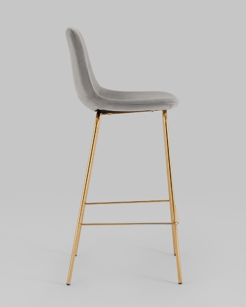 Стул барный Валенсия SN велюр серый золотые ножки 2 шт.