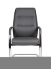 Кресло офисное Nancy CF серый, экокожа и металл, мягкое сиденье, с подлокотниками
