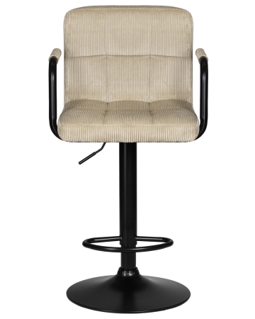 Набор 2 шт Стул барный KRUGER ARM BLACK, бежевый вельвет (LAR-E2041-04)
