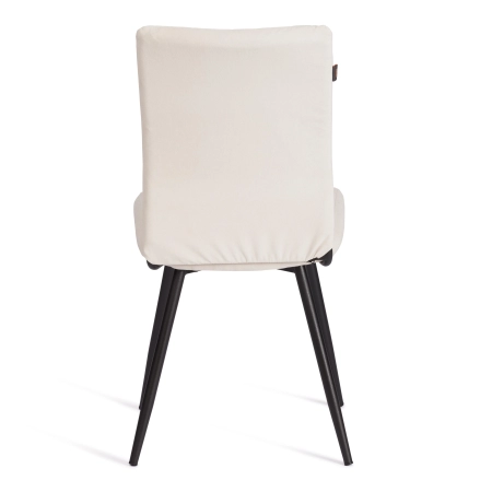 Стул обеденный Monte Carlo белый и серый, ткань и металл, мягкое сиденье, без подлокотников