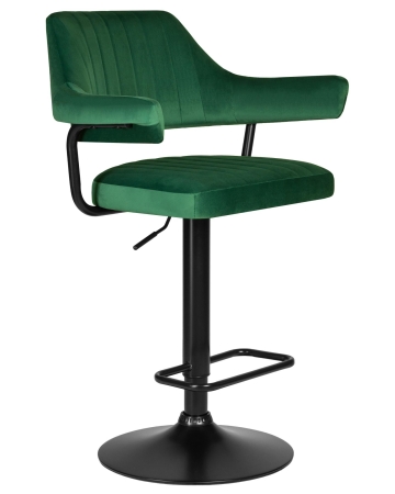 Набор 2 шт Стул барный CHARLY BLACK, зеленый велюр (MJ9-88)