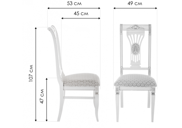 Стул деревянный Roy W/З молочный с патиной